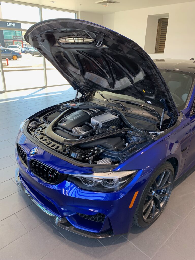 san marino blue 2018 BMW M3cs engine s55