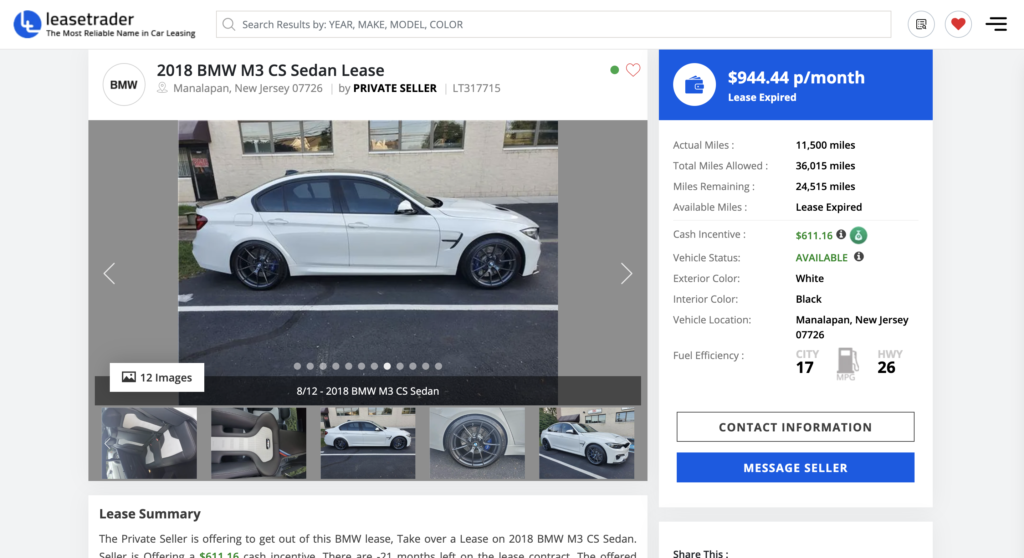 for sale used f80 2018 bmw m3 cs alpine white aw WBS8M9C57J5K99745 leasetrader